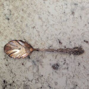 Vintage Community Silverplated Ornate Floral Sugar Spoon 5 Inches Long